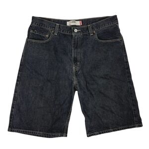 Levi's 569 Loose Straight Denim Shorts Mens 36x11 Made in Mexico Dark Gray Rinse